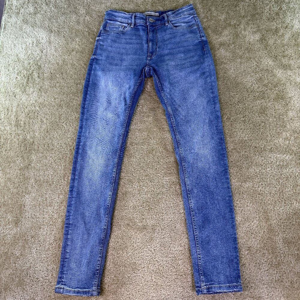 MNG Womens Skinny Jeans Jude Size 28 Blue Denim Mid Rise 28x29.5 E640